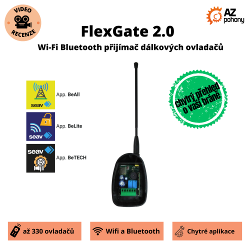 FLEXGATE2.0 - Wi-Fi Bluetooth přijímač dálkových ovladačů, RXBW 2224